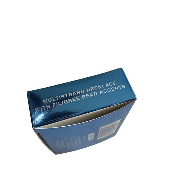 AVON Multistring Necklace with Filigree Bead Accents Gold Tone 16-19" - Picture 5 of 5